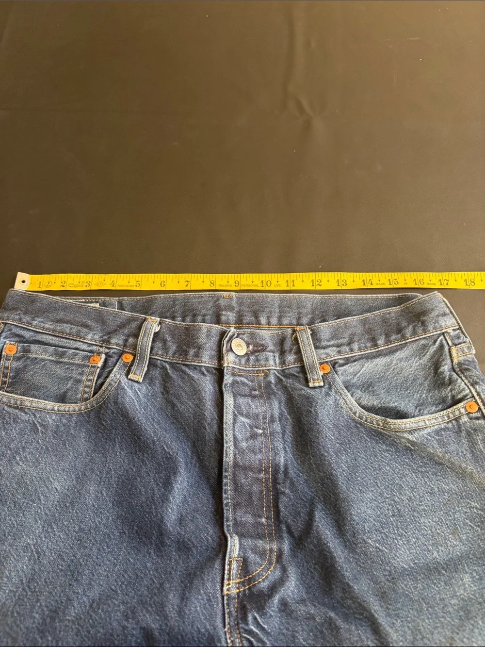 Levi’s Premium 501 Original Fit Button Fly Jeans Dark Wash W35 L32 Men’s